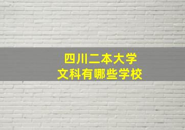 四川二本大学文科有哪些学校