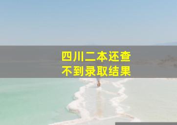 四川二本还查不到录取结果