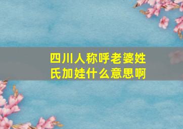 四川人称呼老婆姓氏加娃什么意思啊