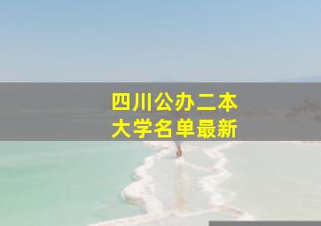 四川公办二本大学名单最新