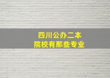 四川公办二本院校有那些专业