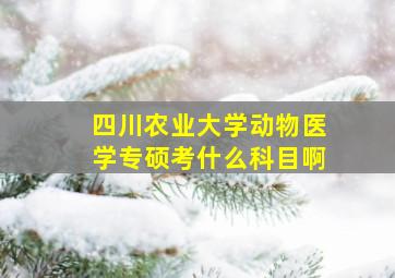 四川农业大学动物医学专硕考什么科目啊