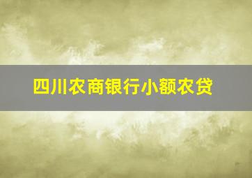 四川农商银行小额农贷