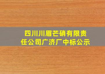 四川川眉芒硝有限责任公司广济厂中标公示