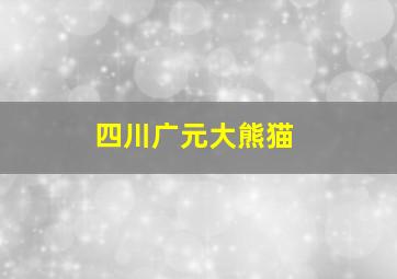 四川广元大熊猫