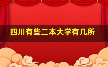 四川有些二本大学有几所