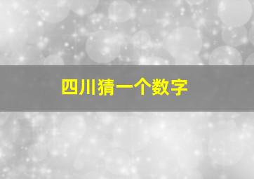 四川猜一个数字