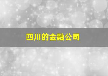 四川的金融公司