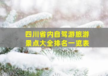 四川省内自驾游旅游景点大全排名一览表