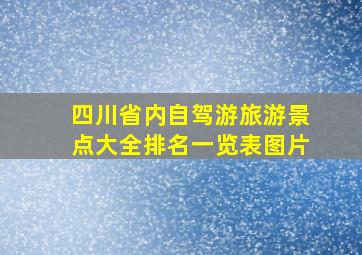 四川省内自驾游旅游景点大全排名一览表图片