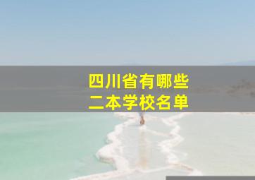 四川省有哪些二本学校名单