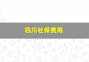 四川社保费用