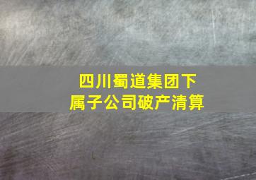 四川蜀道集团下属子公司破产清算