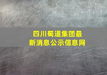 四川蜀道集团最新消息公示信息网