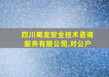 四川蜀龙安全技术咨询服务有限公司,对公户