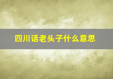 四川话老头子什么意思