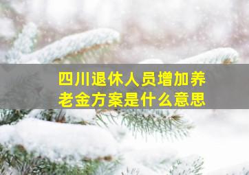 四川退休人员增加养老金方案是什么意思