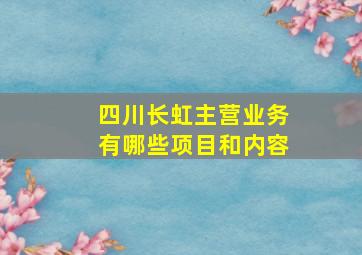 四川长虹主营业务有哪些项目和内容