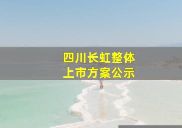 四川长虹整体上市方案公示