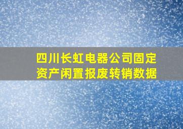 四川长虹电器公司固定资产闲置报废转销数据