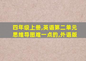 四年级上册,英语第二单元思维导图难一点的,外语版