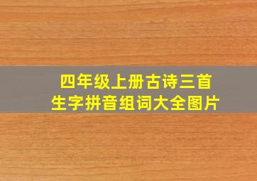 四年级上册古诗三首生字拼音组词大全图片