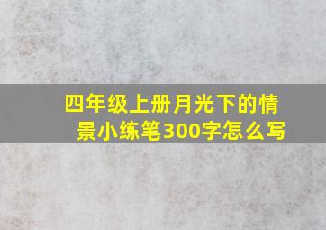 四年级上册月光下的情景小练笔300字怎么写