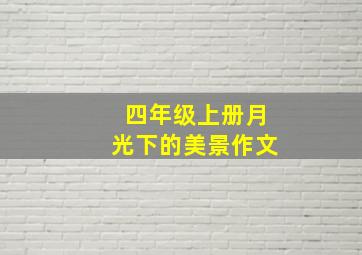 四年级上册月光下的美景作文