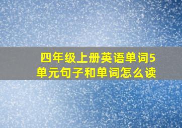 四年级上册英语单词5单元句子和单词怎么读