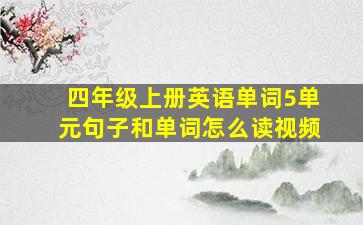 四年级上册英语单词5单元句子和单词怎么读视频