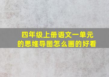 四年级上册语文一单元的思维导图怎么画的好看