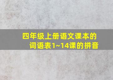 四年级上册语文课本的词语表1~14课的拼音