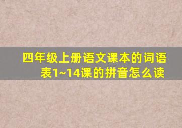 四年级上册语文课本的词语表1~14课的拼音怎么读