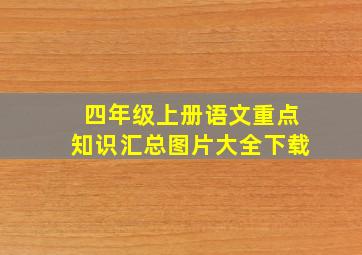 四年级上册语文重点知识汇总图片大全下载