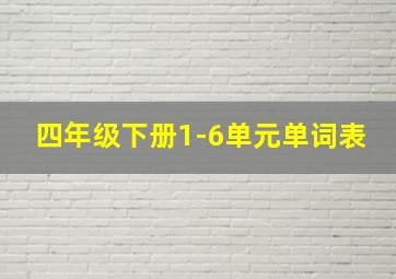 四年级下册1-6单元单词表