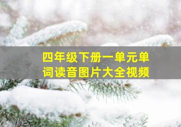 四年级下册一单元单词读音图片大全视频