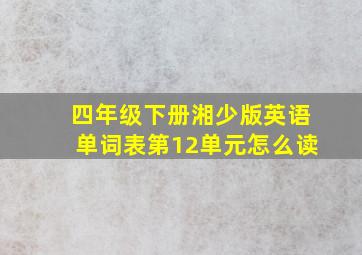 四年级下册湘少版英语单词表第12单元怎么读