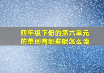 四年级下册的第六单元的单词有哪些呢怎么读