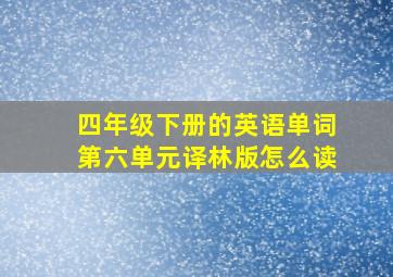 四年级下册的英语单词第六单元译林版怎么读