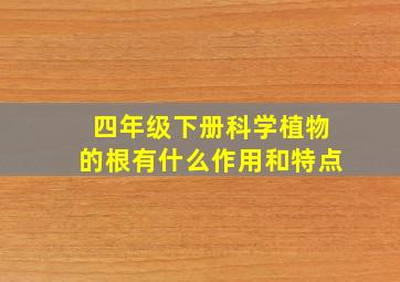 四年级下册科学植物的根有什么作用和特点