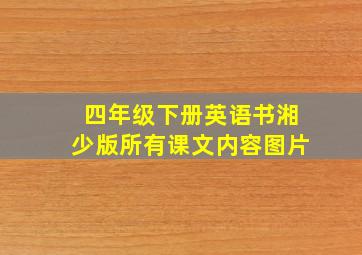 四年级下册英语书湘少版所有课文内容图片