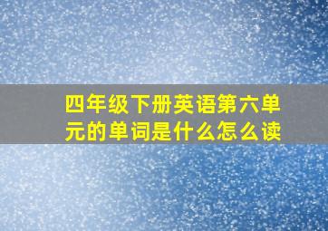 四年级下册英语第六单元的单词是什么怎么读