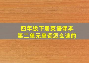 四年级下册英语课本第二单元单词怎么读的