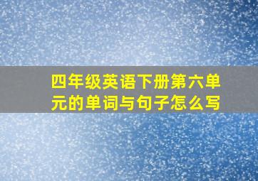 四年级英语下册第六单元的单词与句子怎么写