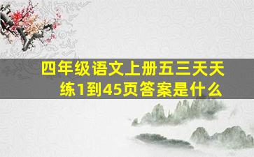 四年级语文上册五三天天练1到45页答案是什么