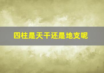 四柱是天干还是地支呢