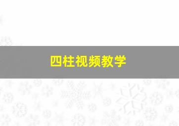 四柱视频教学