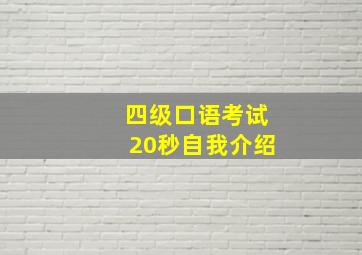 四级口语考试20秒自我介绍