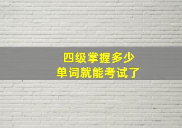 四级掌握多少单词就能考试了