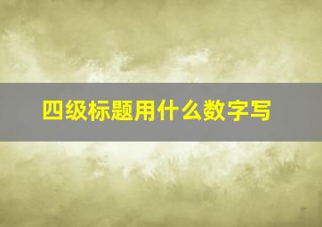 四级标题用什么数字写